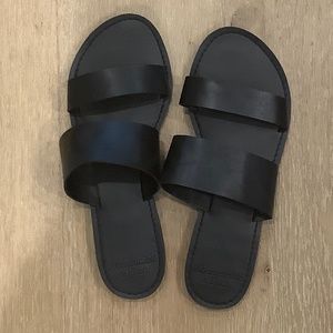 Abercrombie + Fitch double strap slide sandals